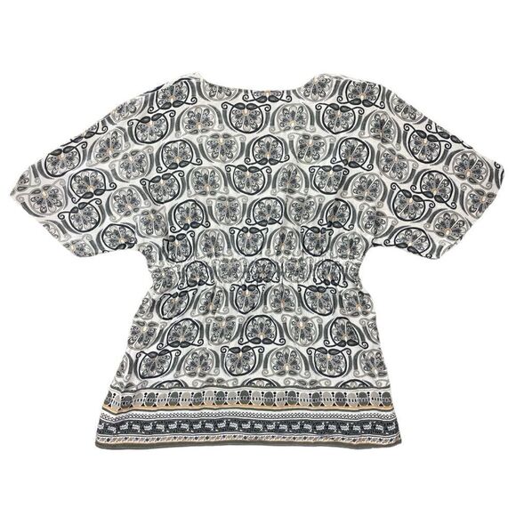 Michael Michael kors silk abstract geometric paisley like print tie waist tunic - Picture 2 of 5